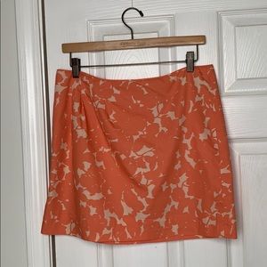 J Crew 100% cotton coral watercolor print skirt size 8 worn once